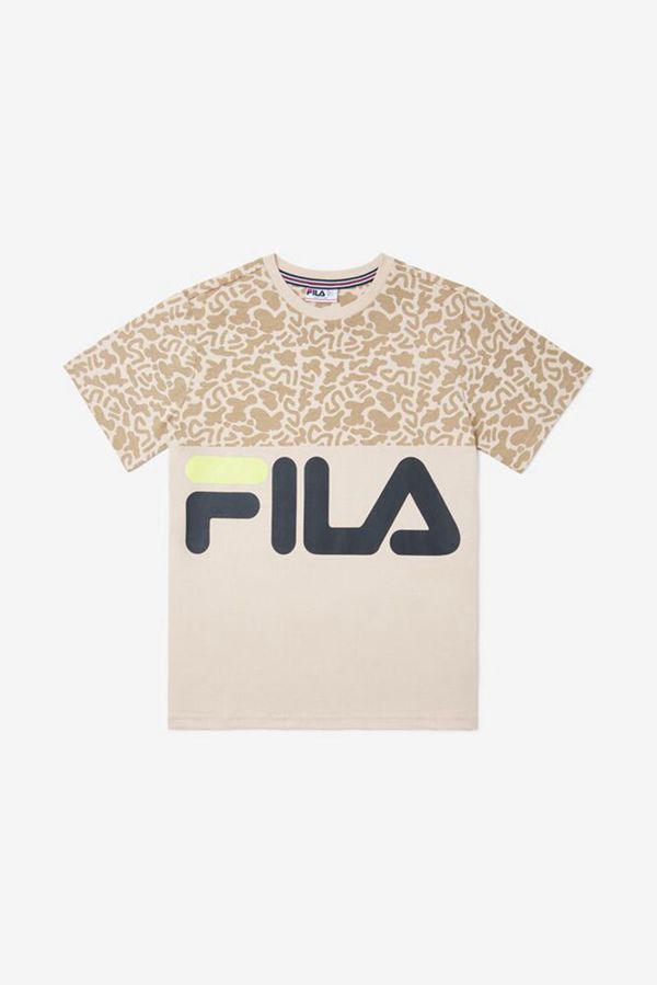 Camisetas Fila Rapaz Branco - Fila Patterned Logo Portugal Lojas,ZLCN-39157